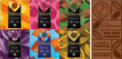 Divine Chocolate's rebrand hist the shelves in September. Pic: Divine Chcolate