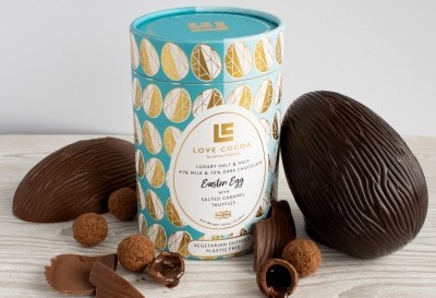 Love Cocoa's new Easter egg range includes a 'Luxury Half & Half Egg'. Pic: Love Cocoa