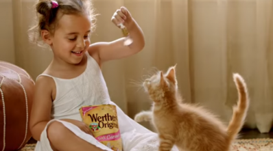 A still from the new Werther’s Original  ad running on TV and social media across the United States