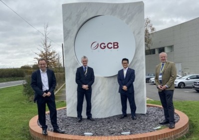GCB Cocoa formally take over the factory in the UK. Pictured (left to right): Chris Starkie (New Anglia LEP), James Cartlidge MP, Khai Vualnam (GCB Cocoa), Cllr Michael Holt (Babergh District Council) Picture: courtesy of James Cartlidge MP
