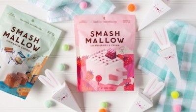  SmashMallow flavors include Cinnamon Churro, Strawberries & Cream, Espresso Bean, Mint Chocolate Chip, Toasted Coconut Pineapple, Meyer Lemon Chia Seed and Root Beer Float
