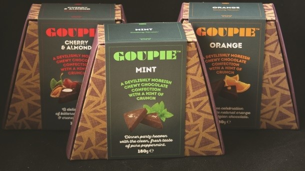 Goupie's new packaging is a trapezoidal box  Source: Simpson's of Hawkurst