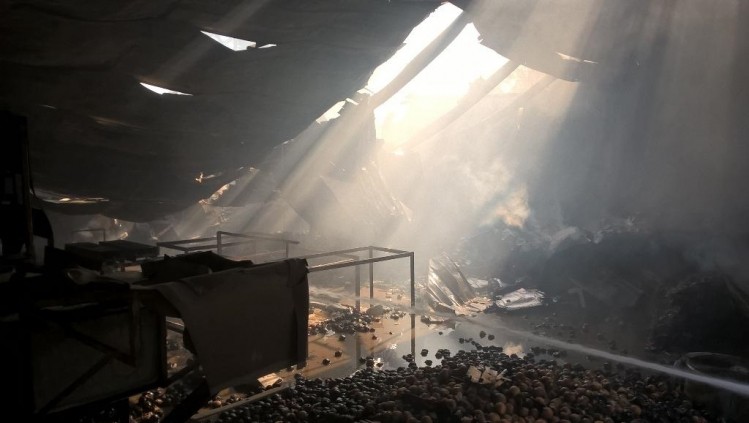 Remains of the destroyed toffee apple factory. Photos: West Midlands Fire Service