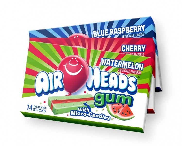 Airheads gum is sugarfree and contains micro-candy technology. Photo: PVM