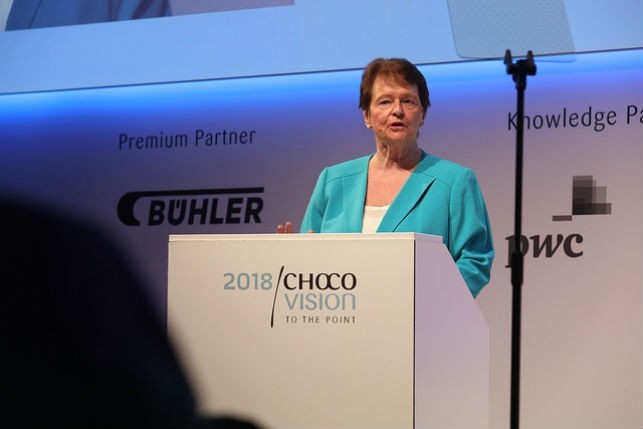 Dr Gro Harlem Brundland, a ‘sustainability legend’, gives the keynote opening speech at Chocovision 2018