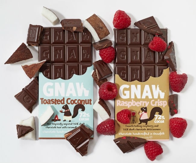Gnaw's new artisan 'free from' chocolate range. Pic: Gnaw