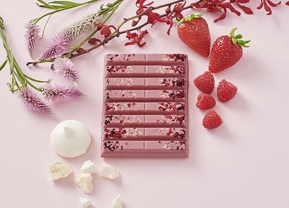 Ruby KitKats first launched at the Chocolatory in Melbourne in 2018, but now they will be available for a limited time across Australia. Pic: Nestlé