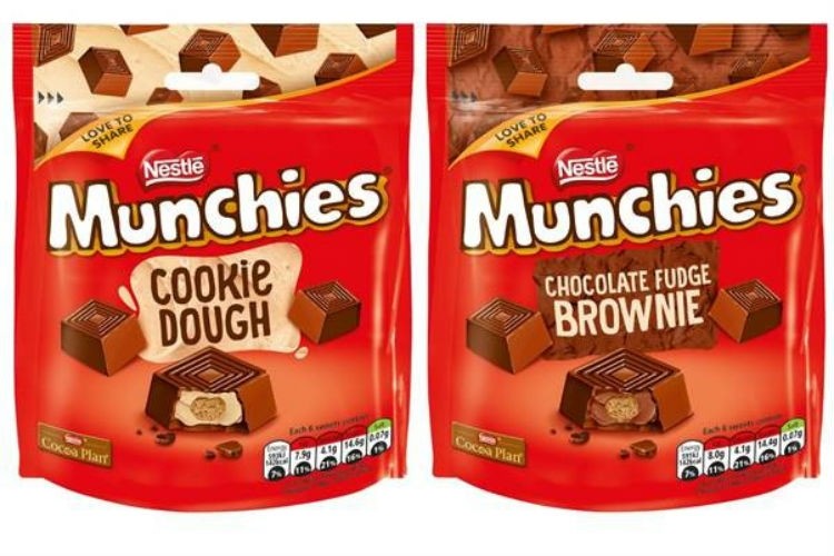 Nestlé’s new Chocolate Fudge Brownie and Munchies Cookie Dough range. Pic: Nestlé