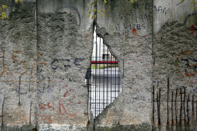 The Berlin Wall, which came down 30 years ago on 9 November. Pic: GettyImages