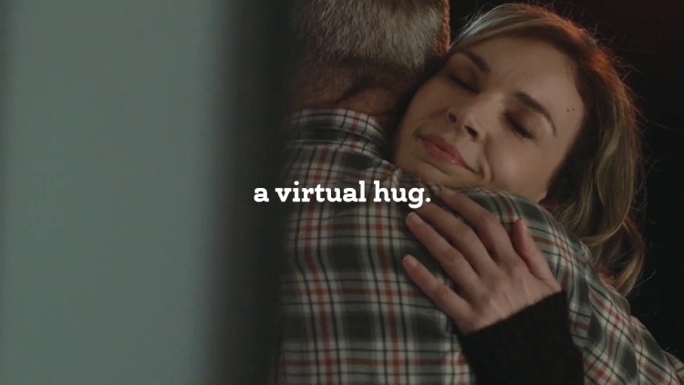 A still from Russell Stover's virtual hug campaign. Pic: Russell Stover