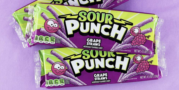 Sour Punch's limited-edition ‘Grape Straws’ are back this summer. Pic: Sour Punch
