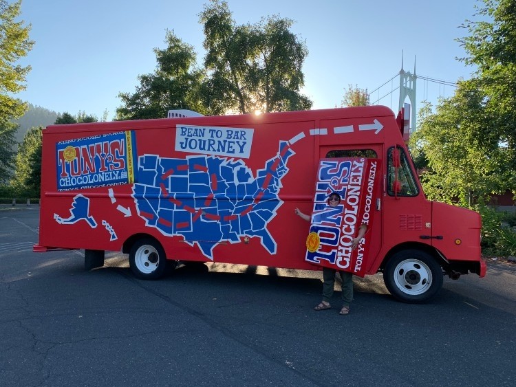 The Tony’s Chocolonely’s Chocotruck will be in Washington DC to help with voter registration. Pic: Tony’s Chocolonely’s 