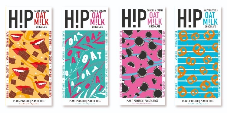 HiP's new oat milk chocolate bars. Pic: Hip