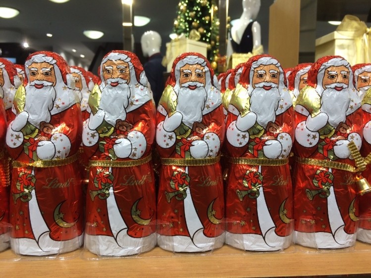 Demand for Chocolate Santa Clauses from Germany has increased this year. Pic: Mike Ross