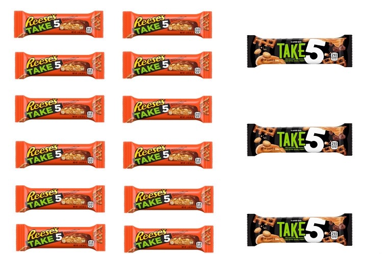 Hershey tried to invigorate the brand in 2016 with a brand revamp, on right. It hopes the iconic Reese's name and orange color to the wrapper, on left, will bring the bar out of the shadows.