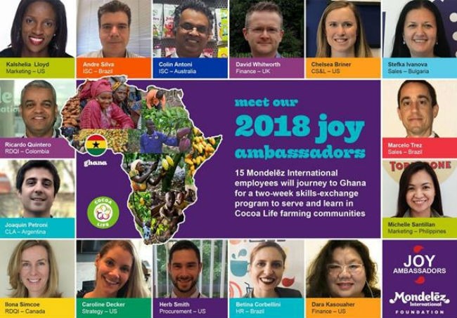 Mondelēz's 2018 'Joy Ambassadors’. Pic: Mondelēz  