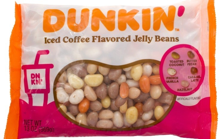 Frankford Candy and Dunkin’ are bringing the beloved Dunkin’ Iced Coffee Flavored Jelly Beans back to stores this Easter. Pic: Frankford Candy