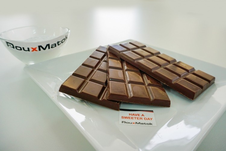DouxMatok uses a tiny amount of silica combined with a mix of fibers to cut sugar in chocolate by 30-40%. Photo: DM 