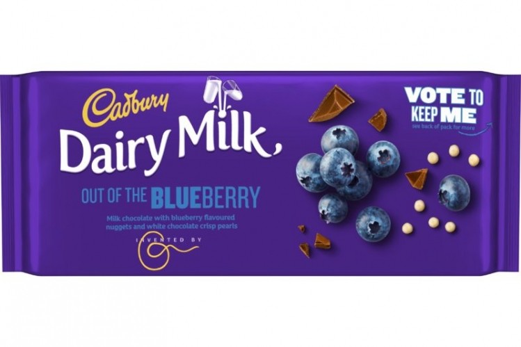 Dairy Milk Out of the Blue is one of the new flavours in the Cadbury competition. Pic: Cadbury