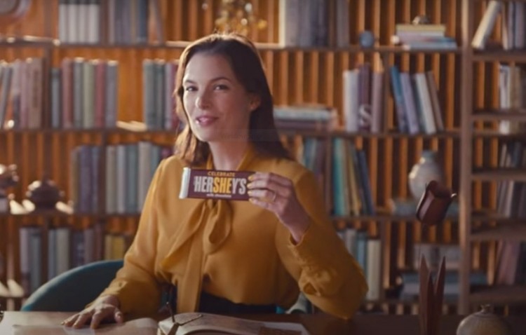A screengrab from the new ad promoting the Hershey SHE bar. Pic: CN