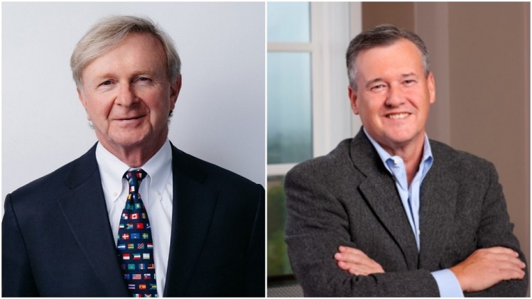 Chuck Davis (left) to replace John Bilbrey (right) as chairman of Hershey’s board of directors. Photo: Hershey