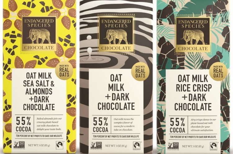 The three oat milk chocolate bars. Photo: ESC