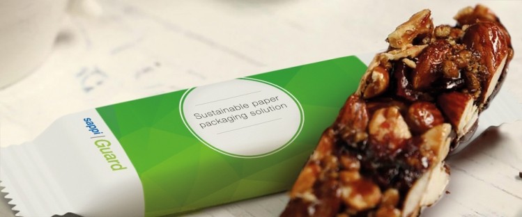 The multifunctional packaging for nut bars. Photo: Sappi Europe.
