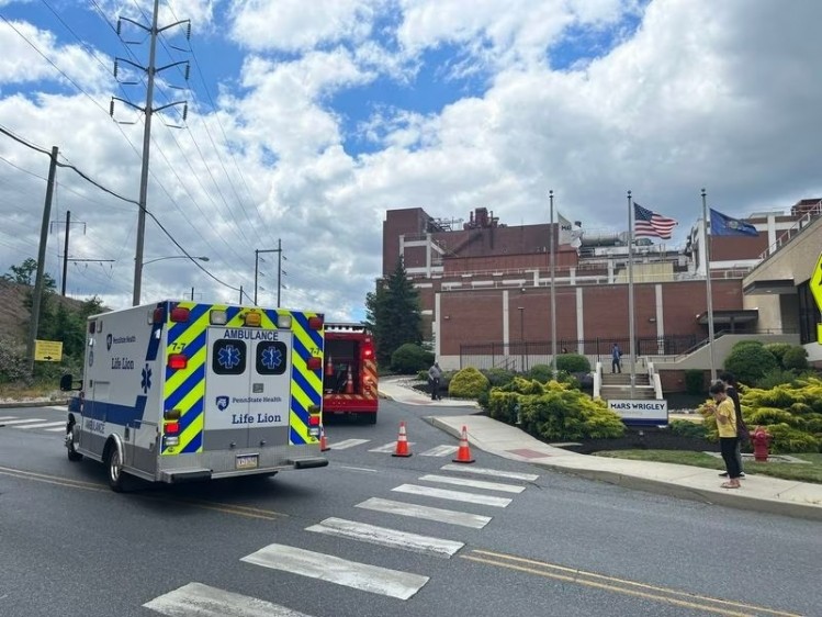 Rescuers responding to the incident at the Mars Wrigley factory in Elizabethtown. Pic: pennlive.com