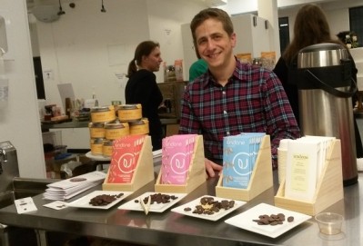 Undone Chocolate Founder Adam Kavalier shows off updated packaging for his bars. Source: E. Crawford