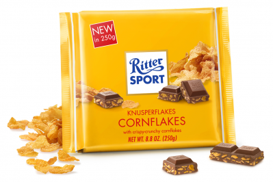 Ritter Sport Cornflakes is just one example of cereal in chocolate. Picture: Ritter Sport.