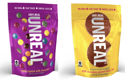 Unreal relaunches in natural and better-for-you stores with new look bags