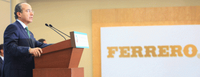 Mexican president Felipe Calderon at last week's press conference Source: Ferrero