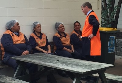 New Zealand's Prime Minister Bill English visits employees at Nestlé’s Auckland factory.  Photo: Nestlé New Zealand 