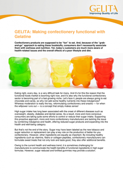 Making confectionery functional with GELITA® Gelatine
