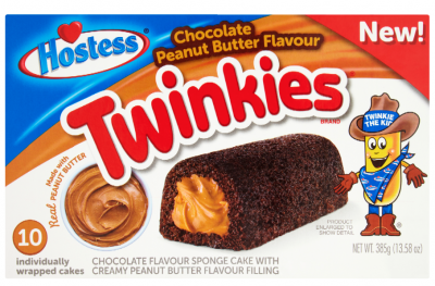 Twinkies has launched a Chocolate Peanut Butter flavor in the UK and Europe. Pic: Twinkies.