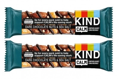 Kind is donating 5p from every bar sold in WHSmith between December and March towards CALM’s lifesaving helpline. Pic: Kind Snacks