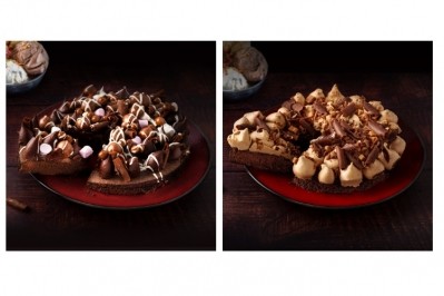 The Chocolate rocky Road and Chocolate Fudge Fixation traybakes from Finsbury Food Group and TGI Friday's. Pic: Finsbury Food Group