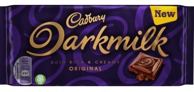 The New Cadbury Darkmilk bar. Pic Cadbury
