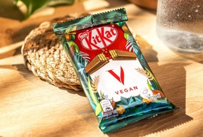 Vegan by design, the new KitKat is now available in Sainsbury’s stores in the UK. Pic: Nestlé 