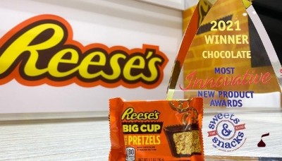Hershey's Reese's Big Cup Stuffed with Pretzels is named best chocolate winner at Sweets & Snacks 2021 Most Innovative New Product Awards. Pic: Hershey