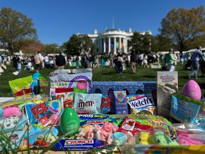 Chocolate and candy treats were laid on for families enjoying the Easter tradition at the White House. Pic: NCA