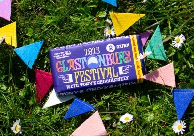 Glastonbury special: The limited-edition chocolate bars from Tony's Chocolonely. Pic: Tony's Chocolonely