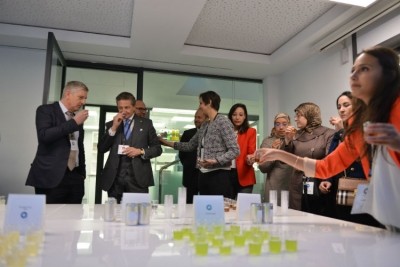 Guests sample flavors at Givaudan's new technical center in Morocco. Pic: Givaudan