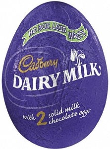 Cadbury's Treasure Egg range is packaged without a box
